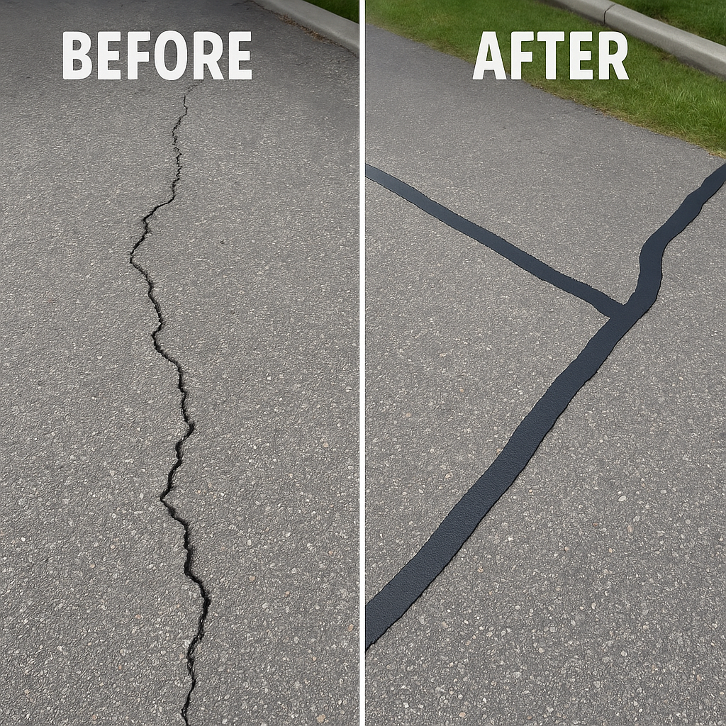 Before and after driveway resurfacing
