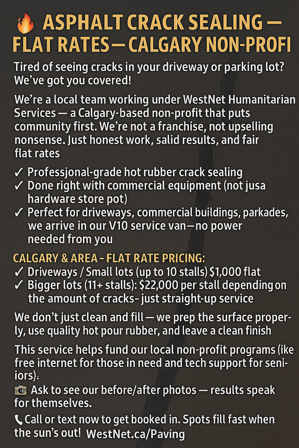 Cracks and potholes repaired